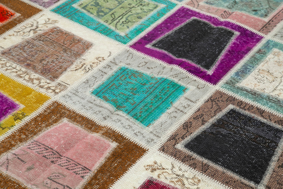 7x9 Multicolor Modern Patchwork Rug - 29616