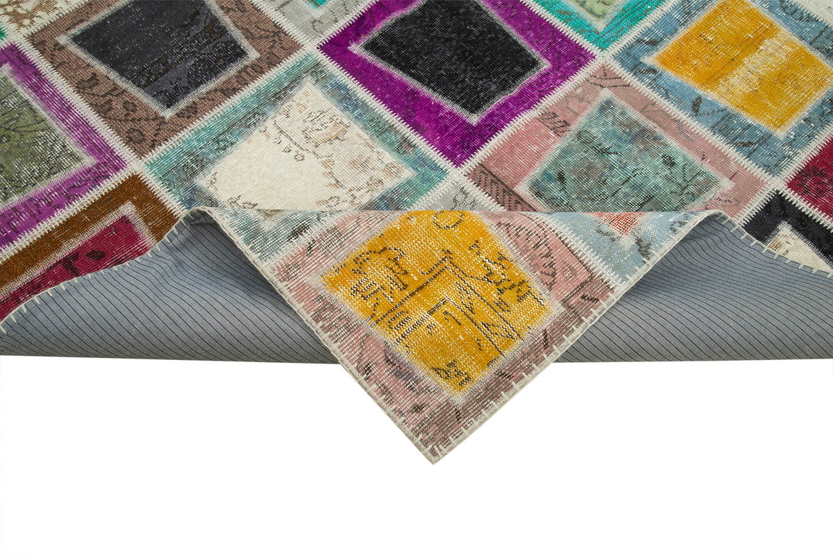 7x9 Multicolor Modern Patchwork Rug - 29616