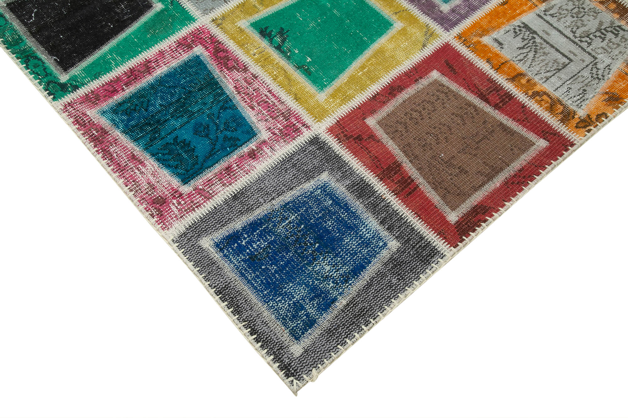 7x9 Multicolor Modern Patchwork Rug - 29618