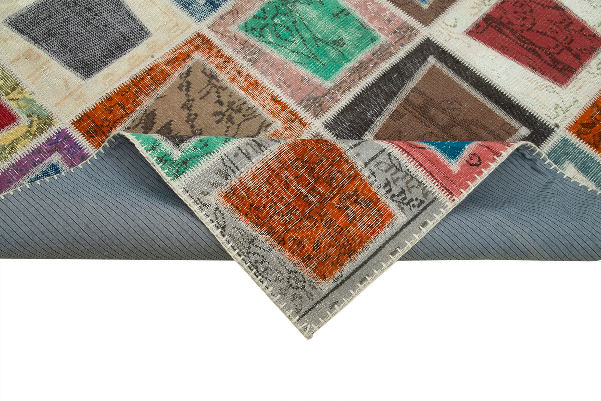 7x9 Multicolor Modern Patchwork Rug - 29618
