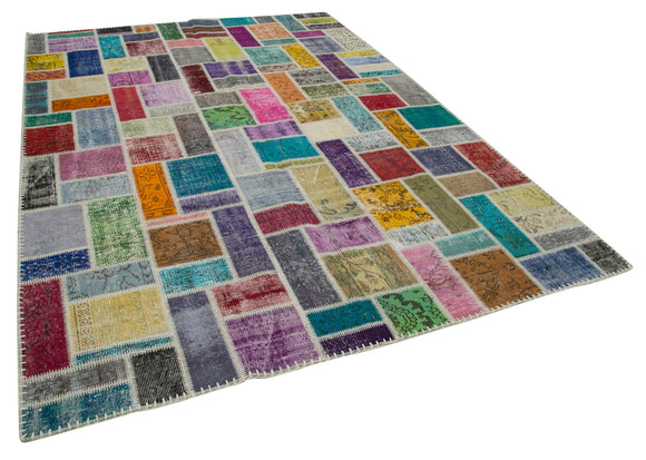 7x10 Multicolor Modern Patchwork Rug - 29620