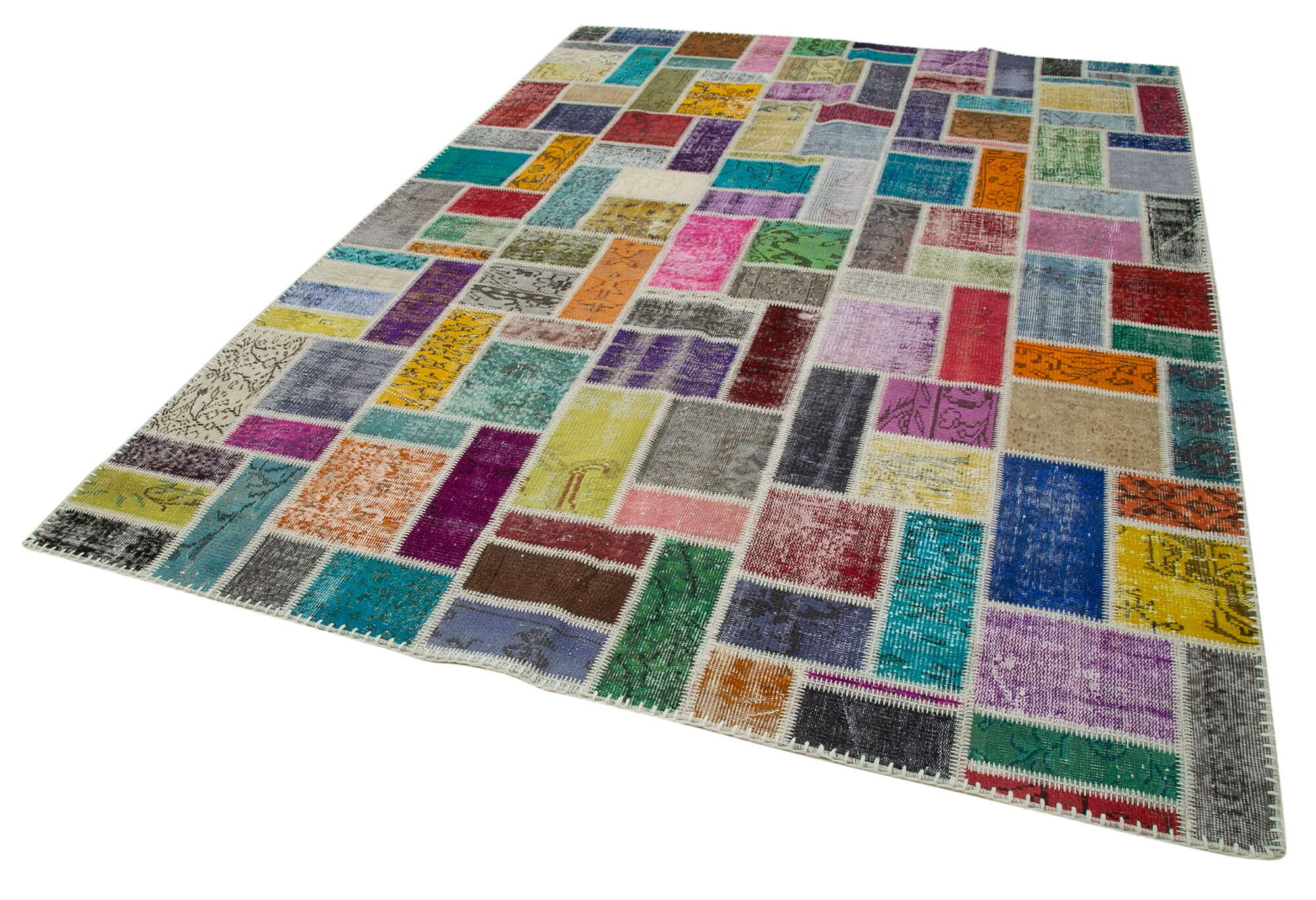 7x10 Multicolor Modern Patchwork Rug - 29620