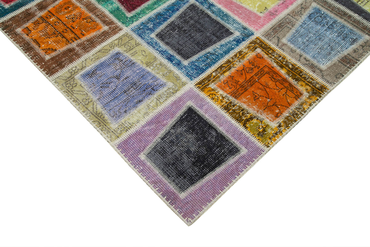 7x9 Multicolor Modern Patchwork Rug - 29621