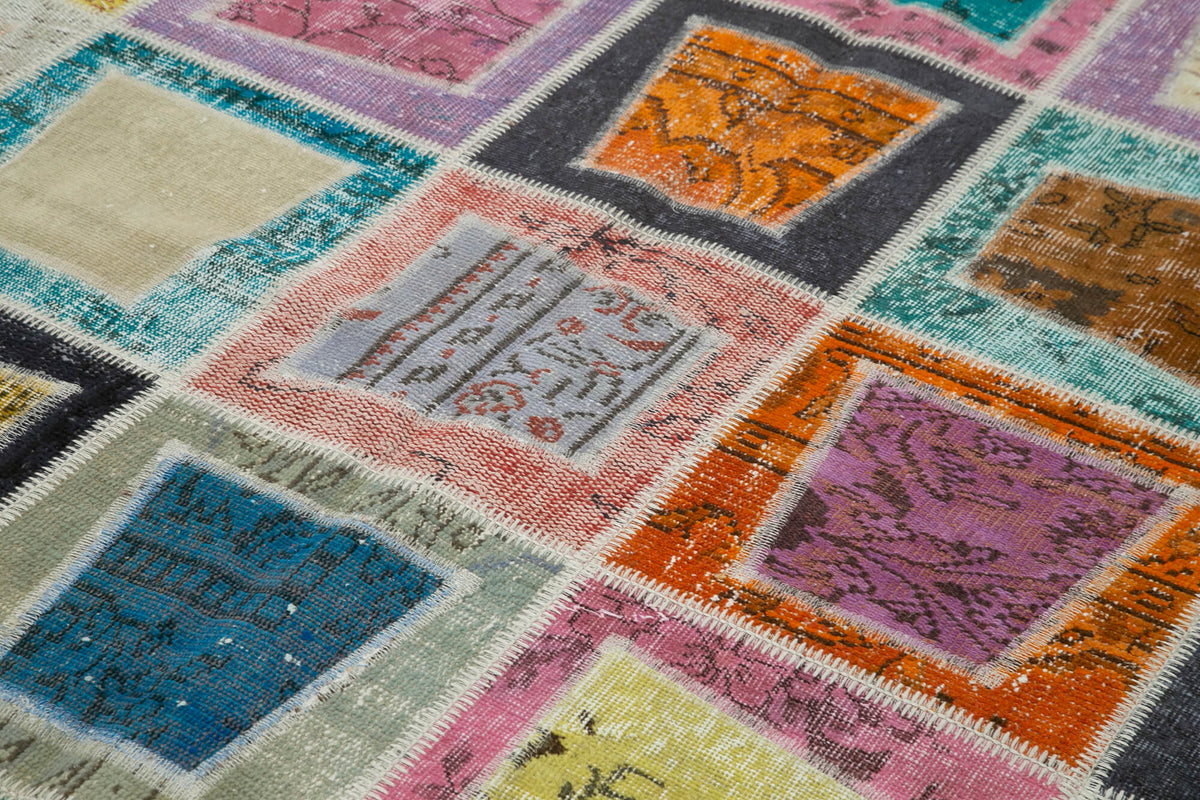 7x9 Multicolor Modern Patchwork Rug - 29621