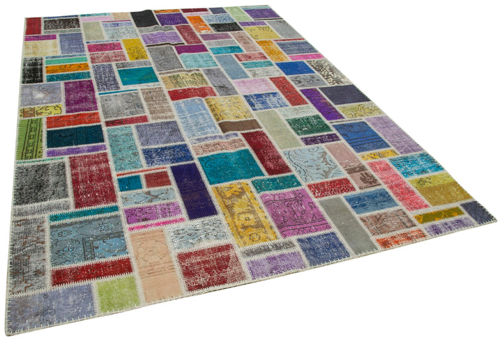 7x10 Multicolor Modern Patchwork Rug - 29622