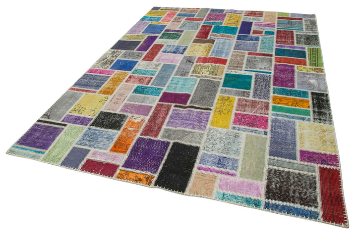 7x10 Multicolor Modern Patchwork Rug - 29622