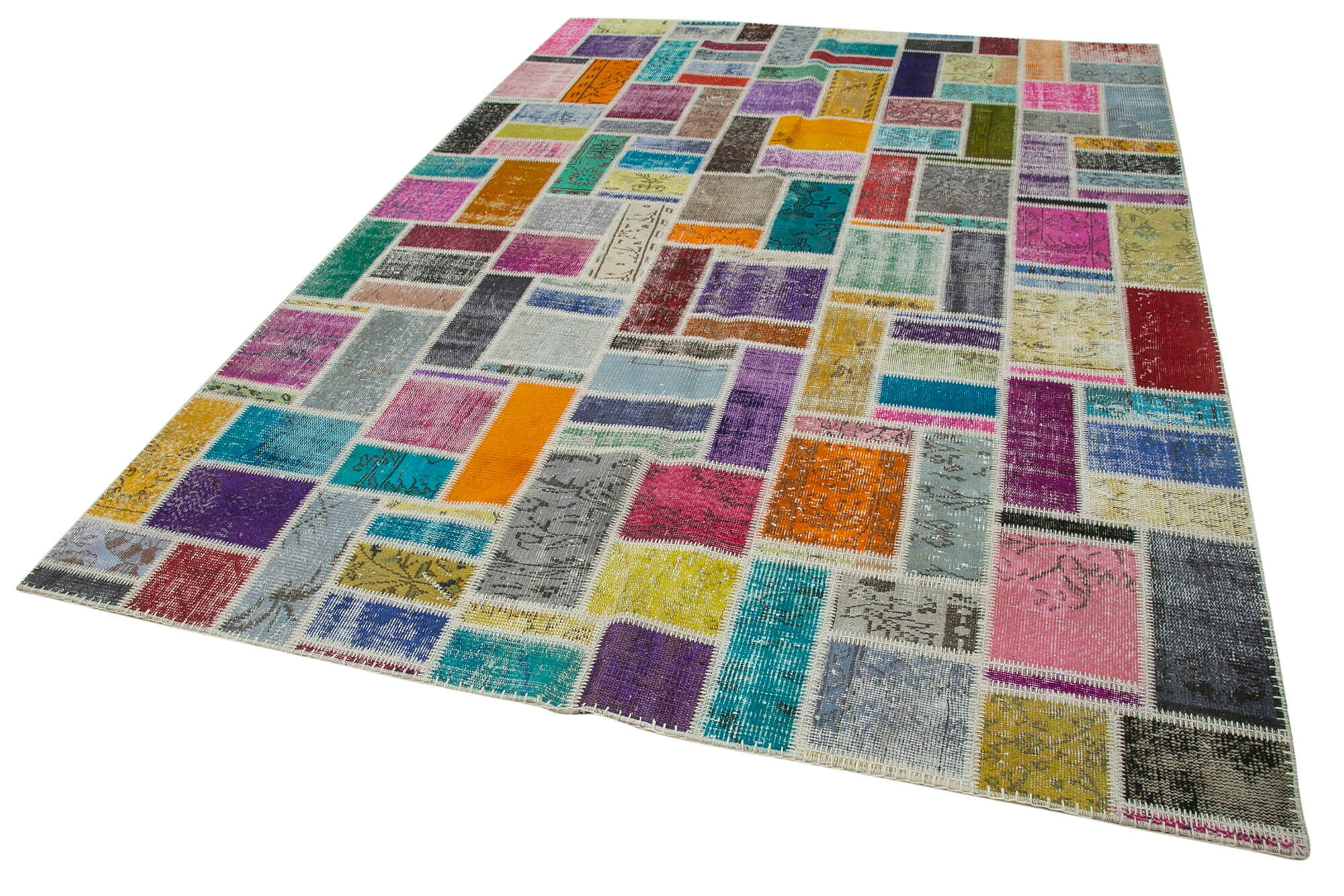 7x10 Multicolor Modern Patchwork Rug - 29623