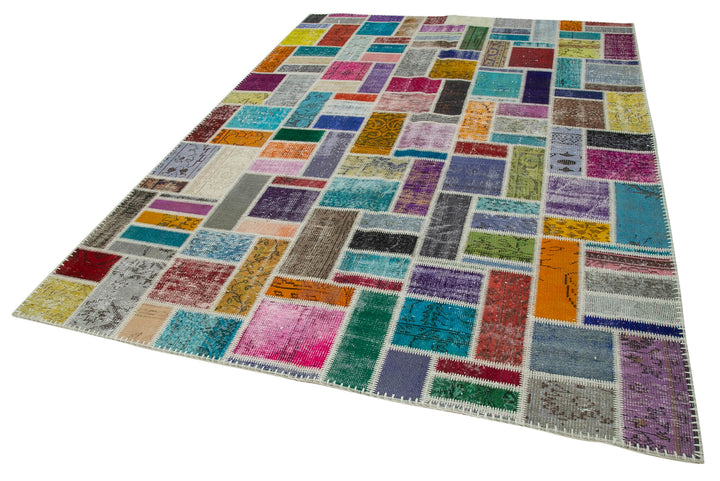 7x10 Multicolor Modern Patchwork Rug - 29626