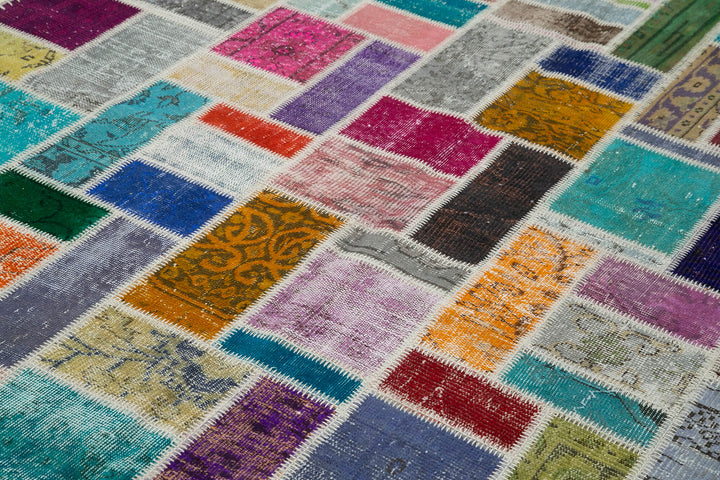 7x10 Multicolor Modern Patchwork Rug - 29626