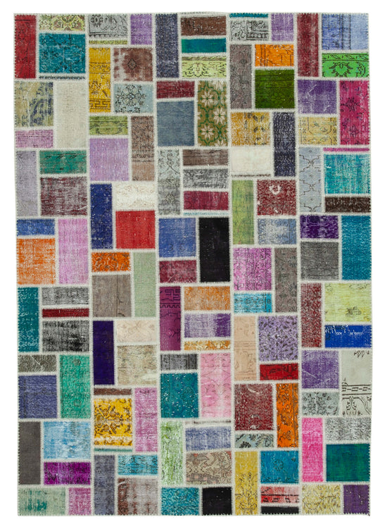 7x10 Multicolor Modern Patchwork Rug - 29627