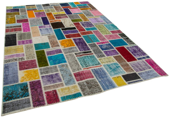 7x10 Multicolor Modern Patchwork Rug - 29628