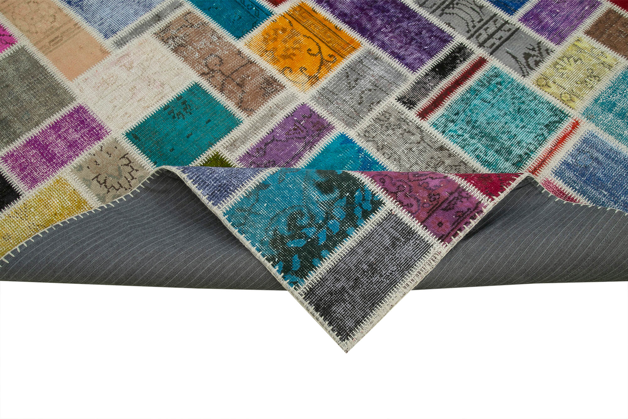 7x10 Multicolor Modern Patchwork Rug - 29628