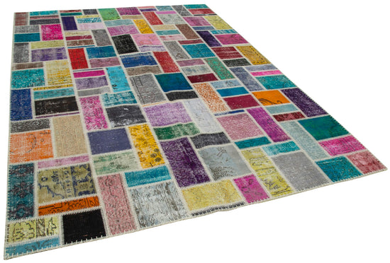 7x10 Multicolor Modern Patchwork Rug - 29629