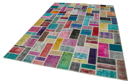7x10 Multicolor Modern Patchwork Rug - 29629