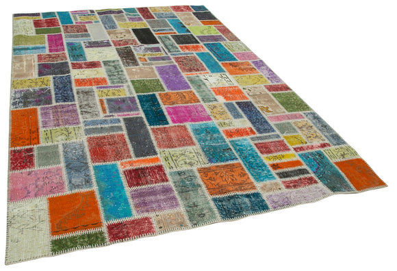 7x10 Multicolor Modern Patchwork Rug - 29630