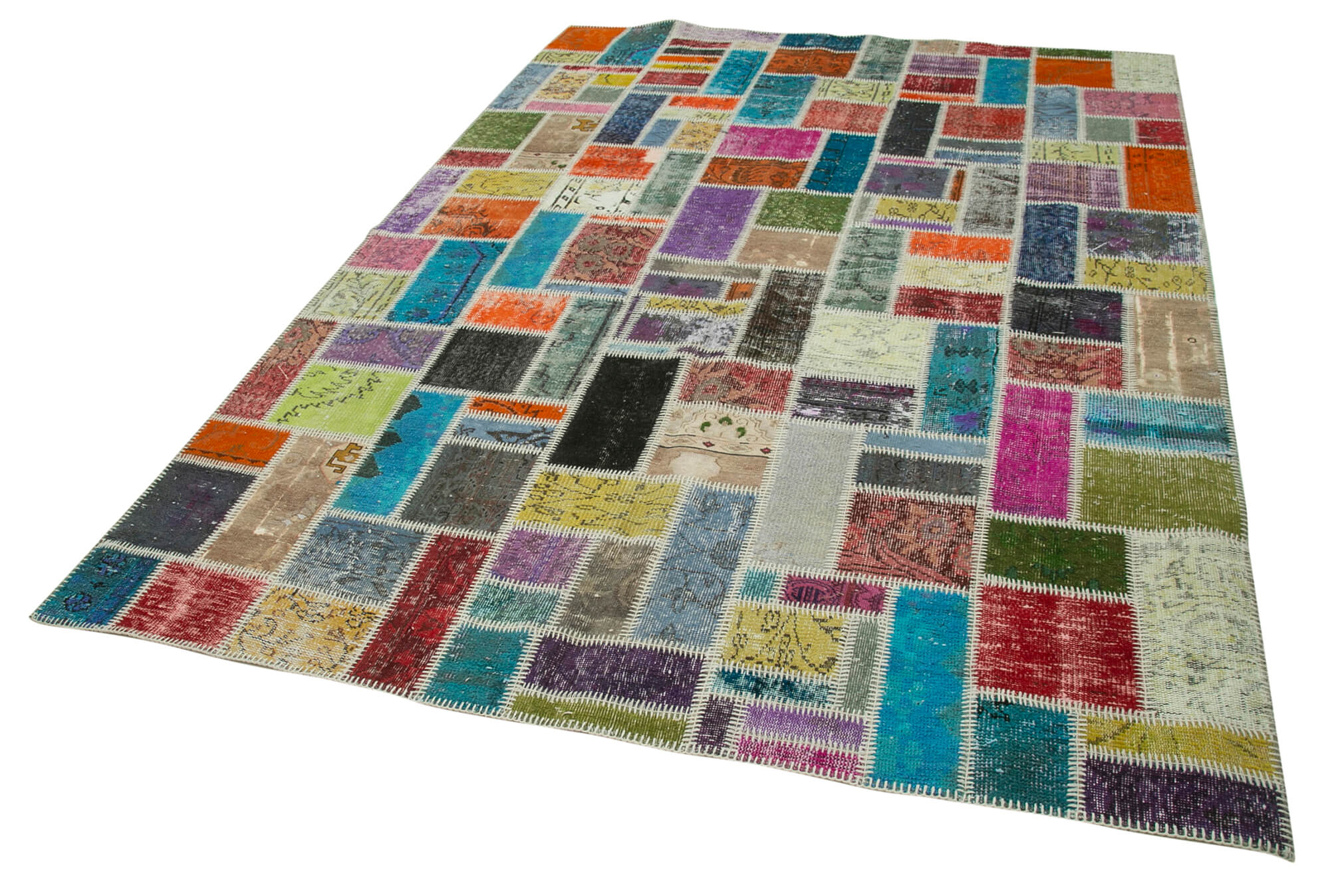 7x10 Multicolor Modern Patchwork Rug - 29630