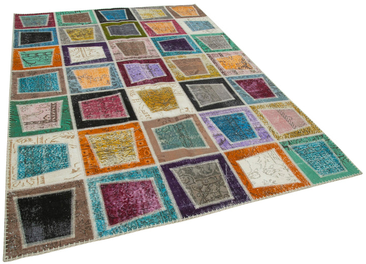 6x9 Multicolor Modern Patchwork Rug - 29631