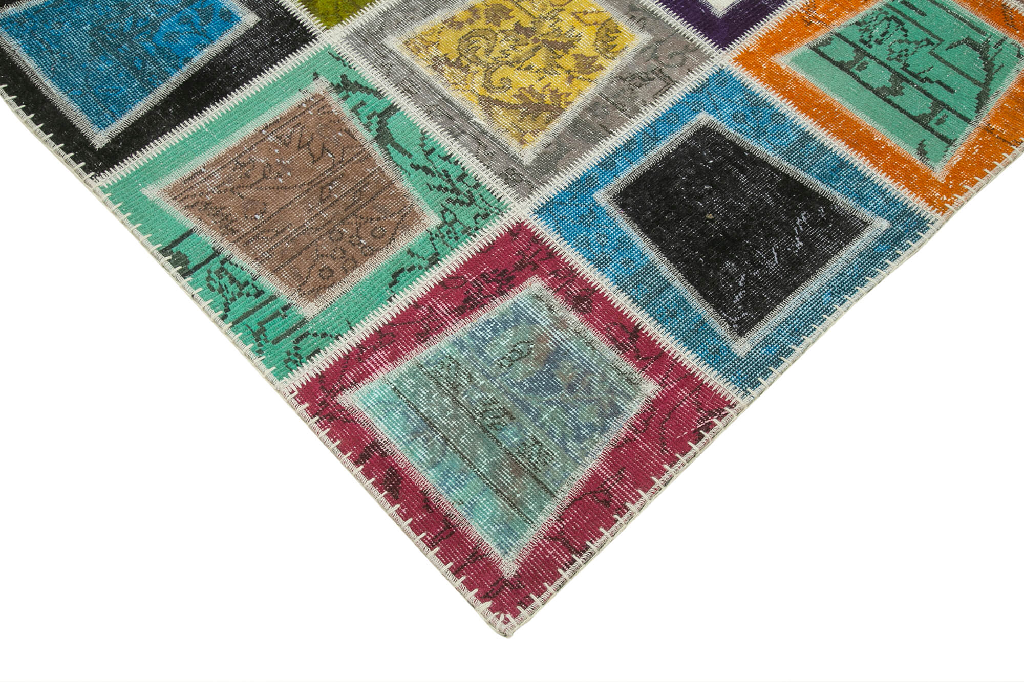 6x9 Multicolor Modern Patchwork Rug - 29631