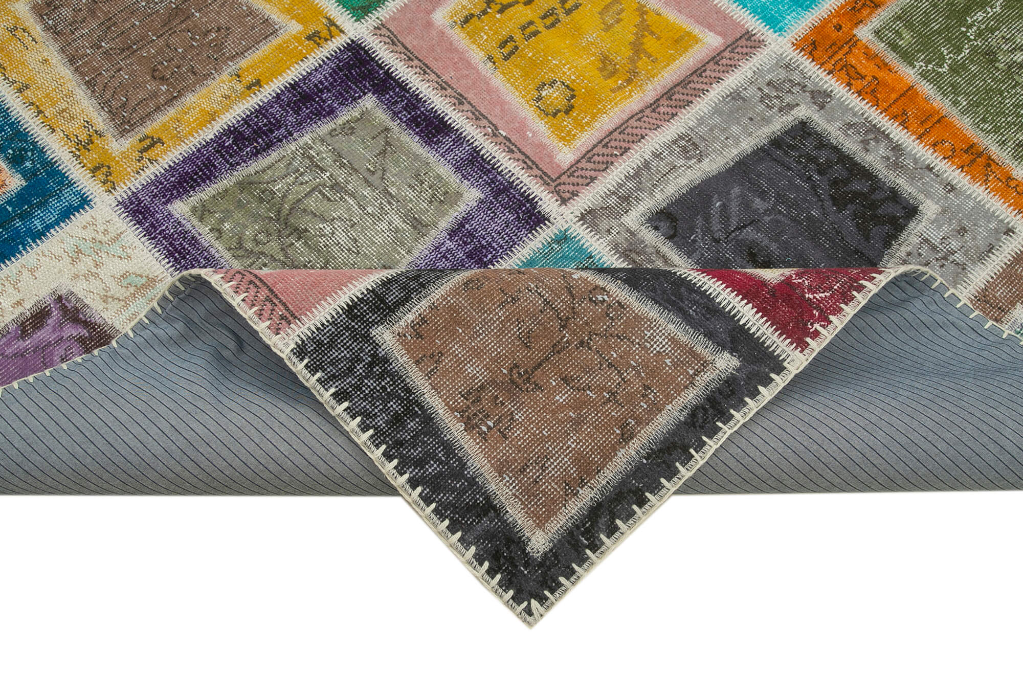 7x9 Multicolor Modern Patchwork Rug - 29636