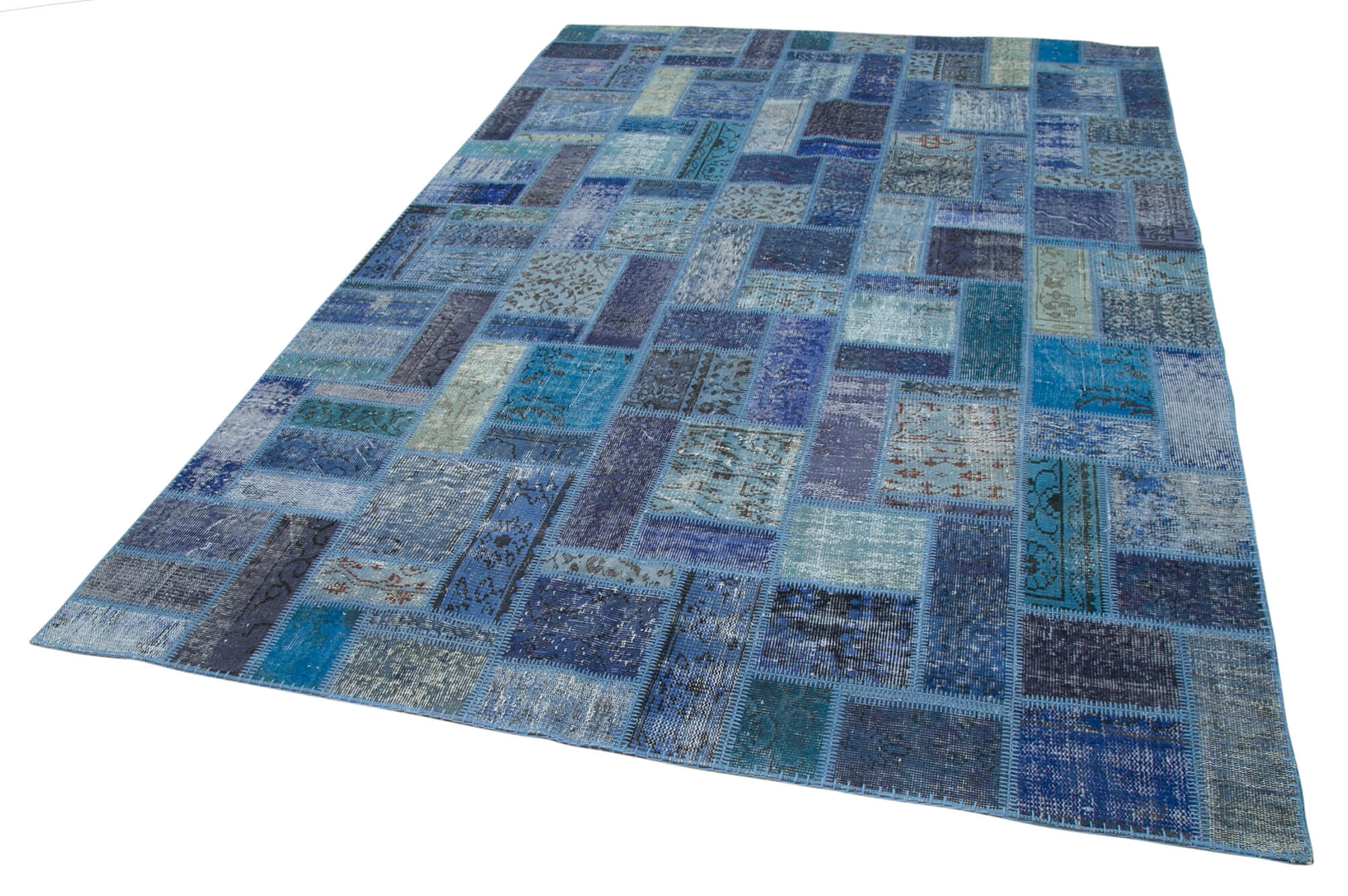 7x10 Blue Modern Patchwork Rug - 29637