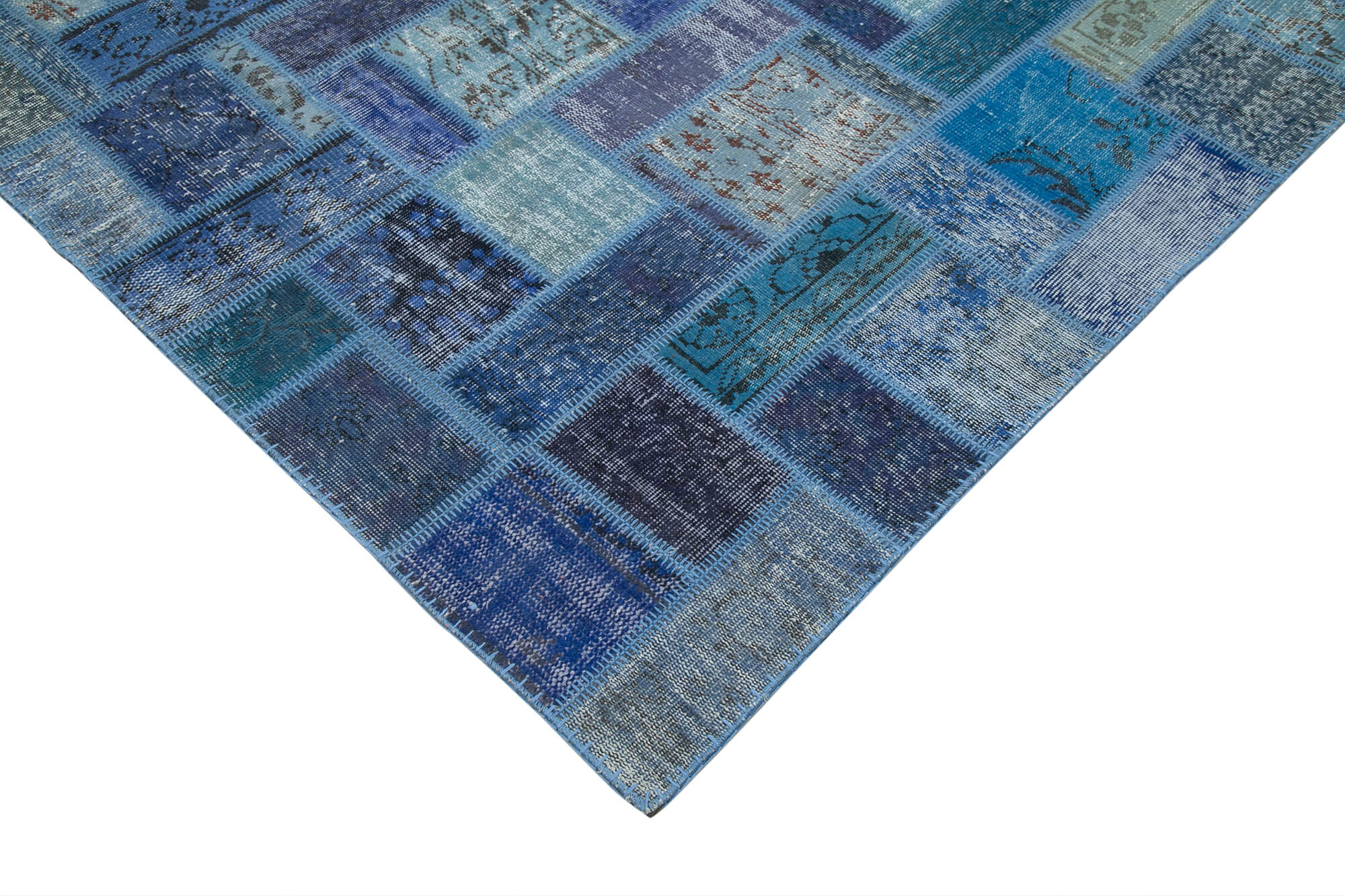 7x10 Blue Modern Patchwork Rug - 29637
