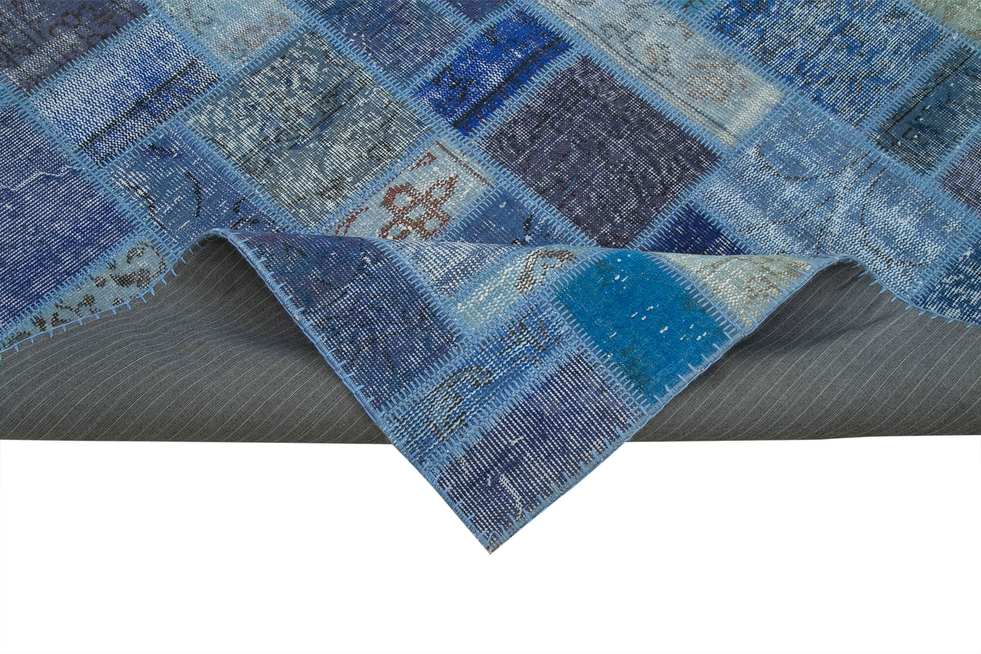 7x10 Blue Modern Patchwork Rug - 29637