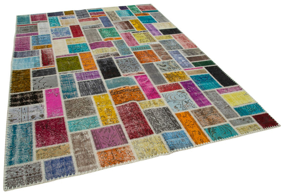 7x10 Multicolor Modern Patchwork Rug - 29638