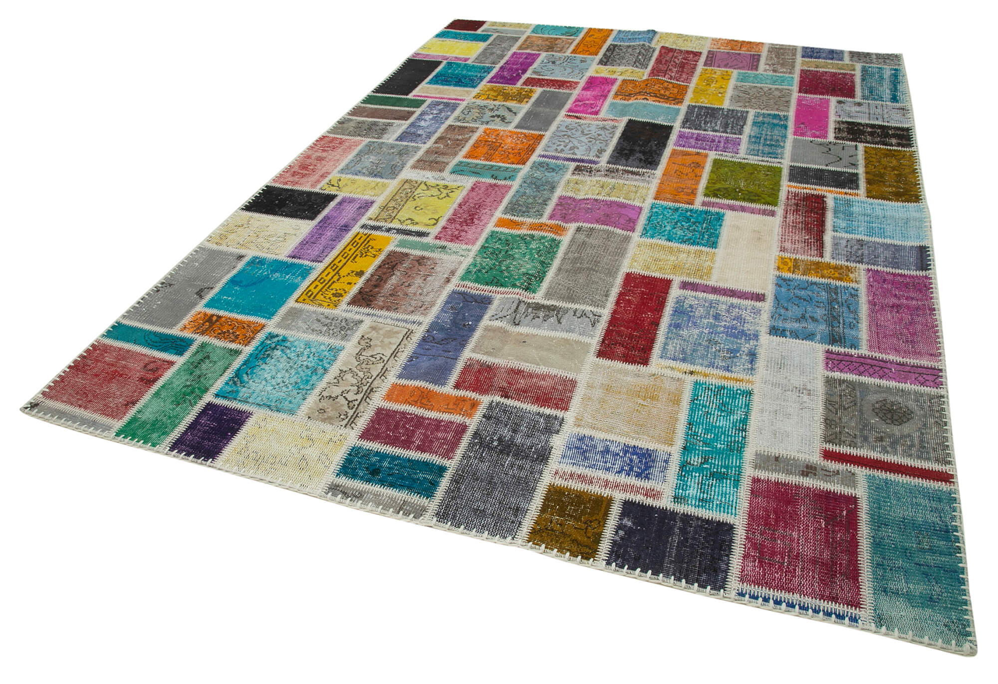 7x10 Multicolor Modern Patchwork Rug - 29638