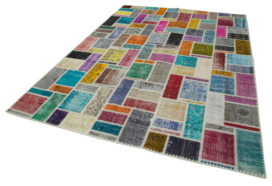 7x10 Multicolor Modern Patchwork Rug - 29638