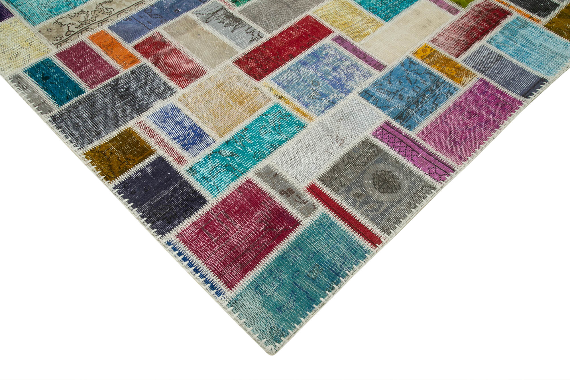 7x10 Multicolor Modern Patchwork Rug - 29638