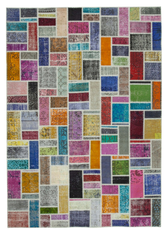 7x10 Multicolor Modern Patchwork Rug - 29639
