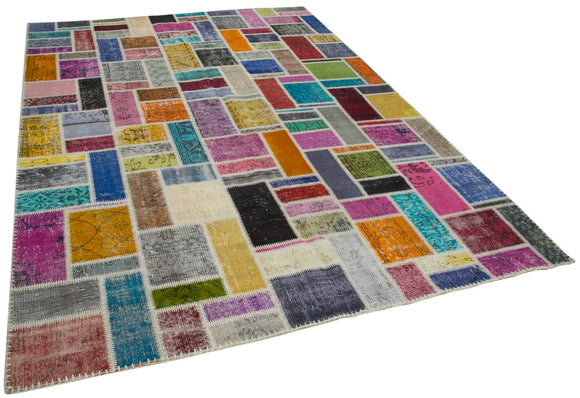 7x10 Multicolor Modern Patchwork Rug - 29639