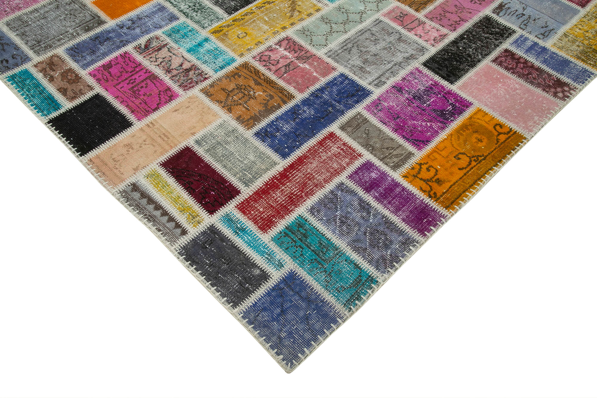 7x10 Multicolor Modern Patchwork Rug - 29639