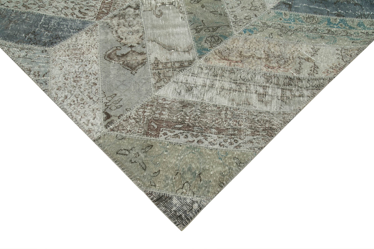 8x10 Grey Modern Patchwork Rug - 29652