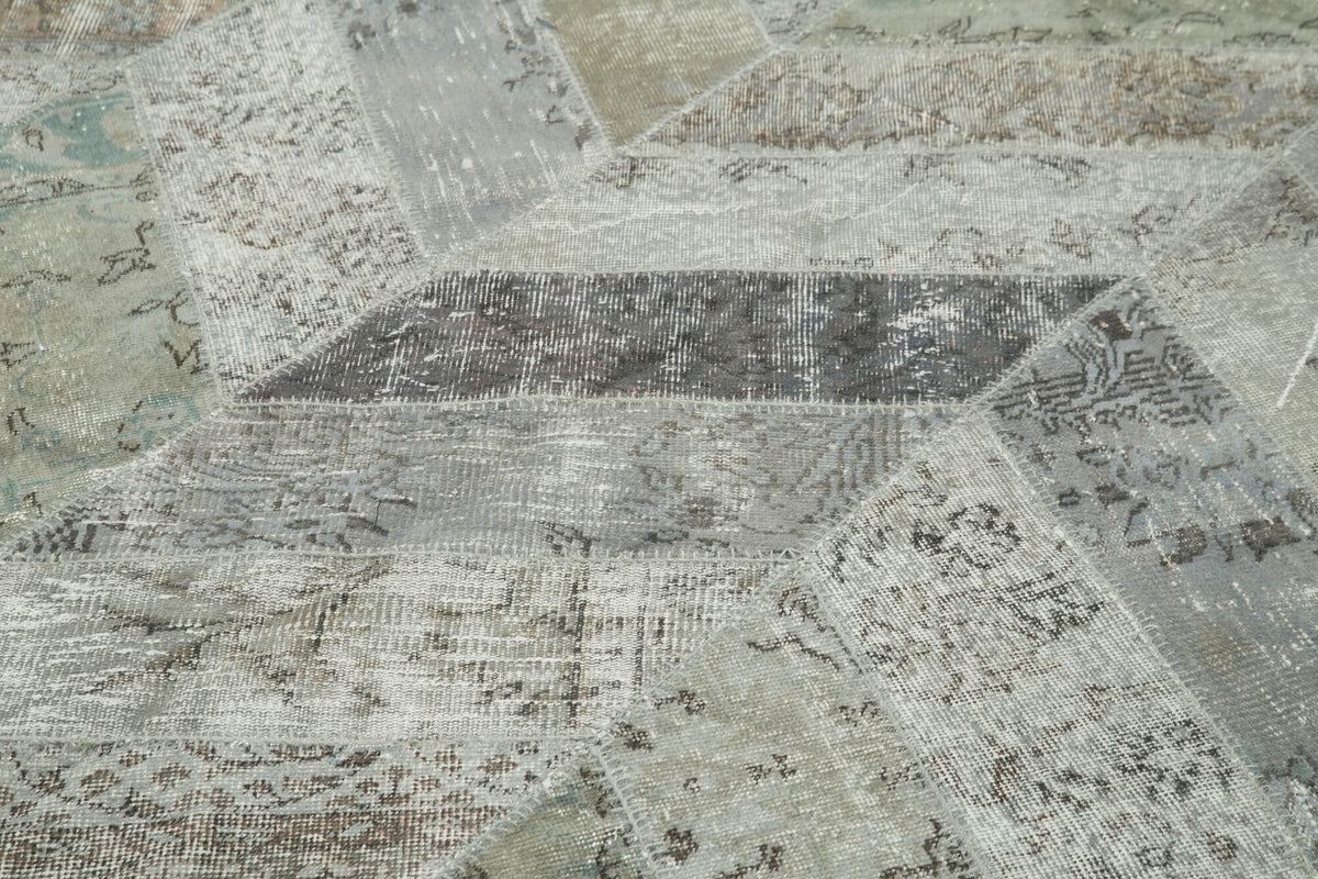 8x10 Grey Modern Patchwork Rug - 29652