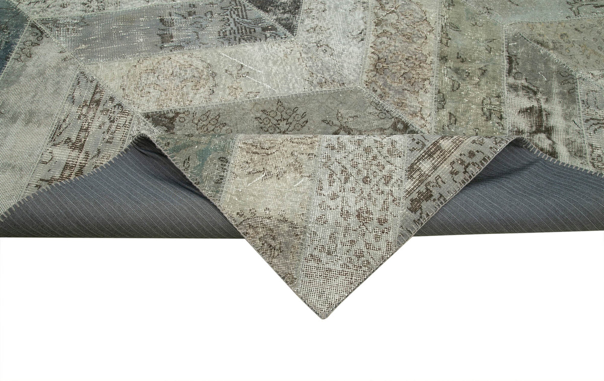 8x10 Grey Modern Patchwork Rug - 29652
