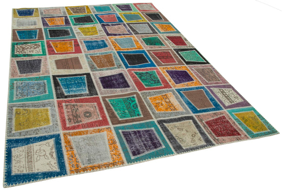 8x10 Multicolor Modern Patchwork Rug - 29654