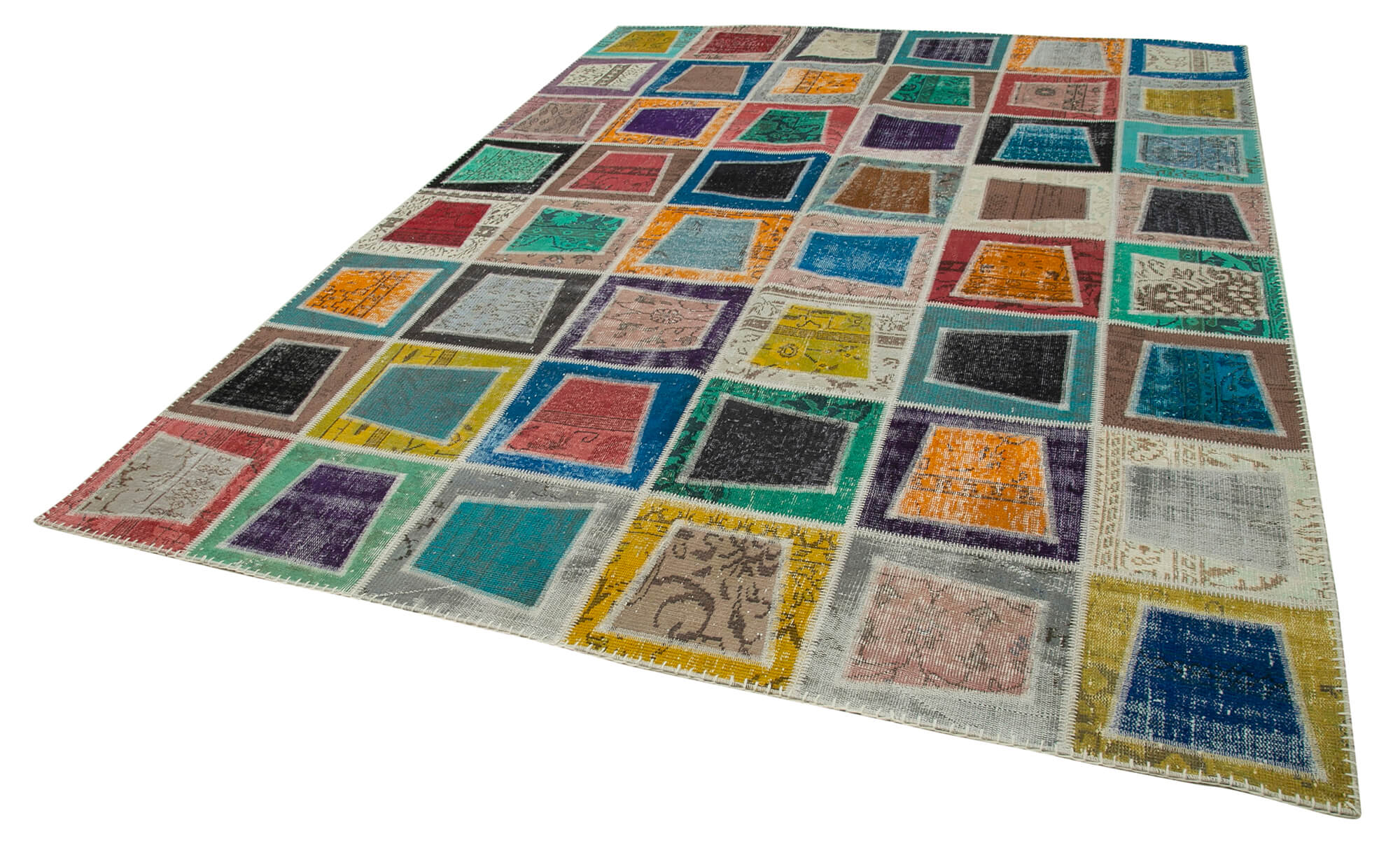 8x10 Multicolor Modern Patchwork Rug - 29654