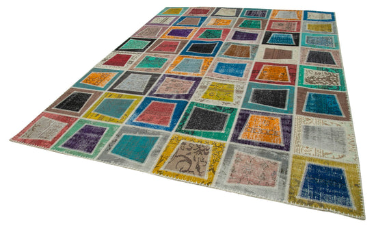 8x10 Multicolor Modern Patchwork Rug - 29654