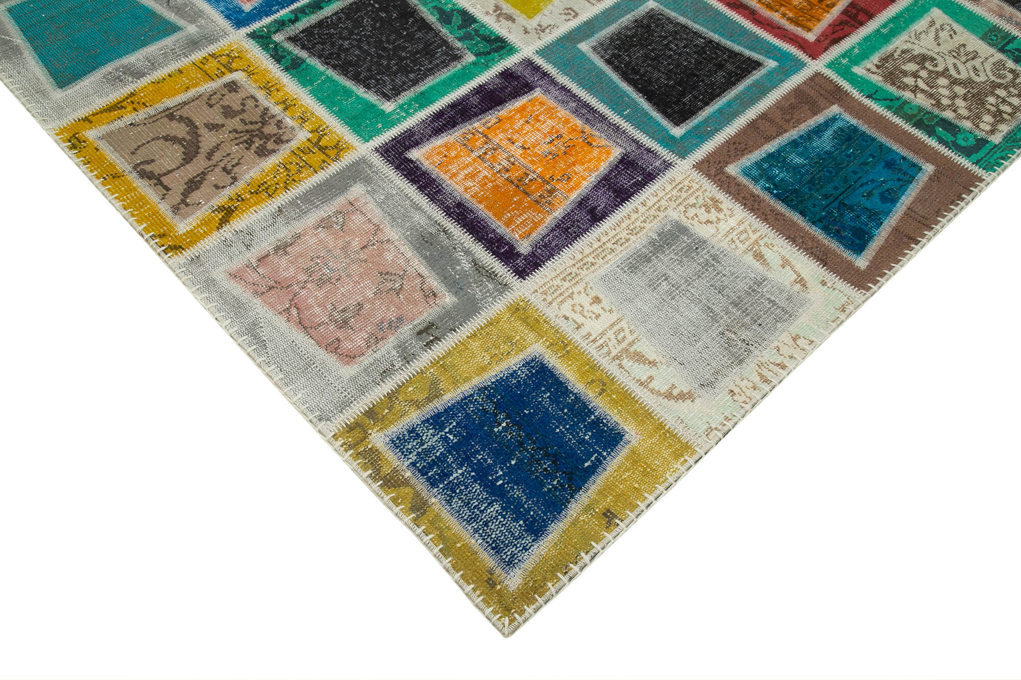 8x10 Multicolor Modern Patchwork Rug - 29654