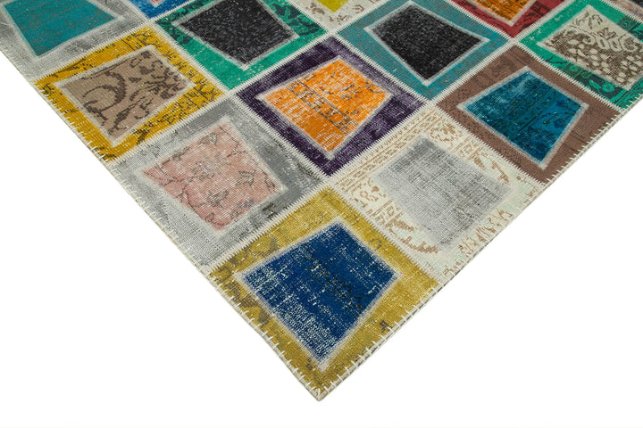 8x10 Multicolor Modern Patchwork Rug - 29654