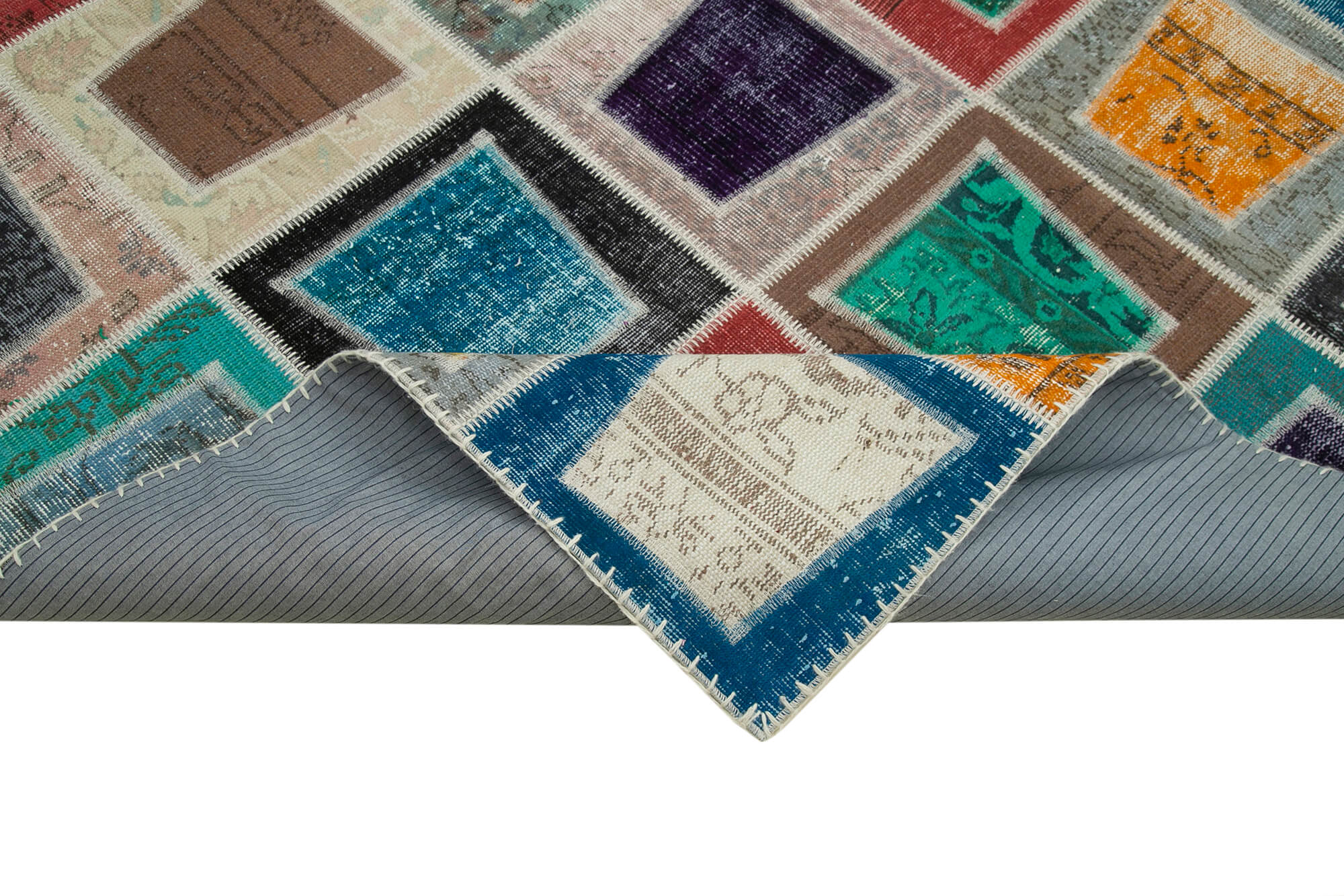 8x10 Multicolor Modern Patchwork Rug - 29654