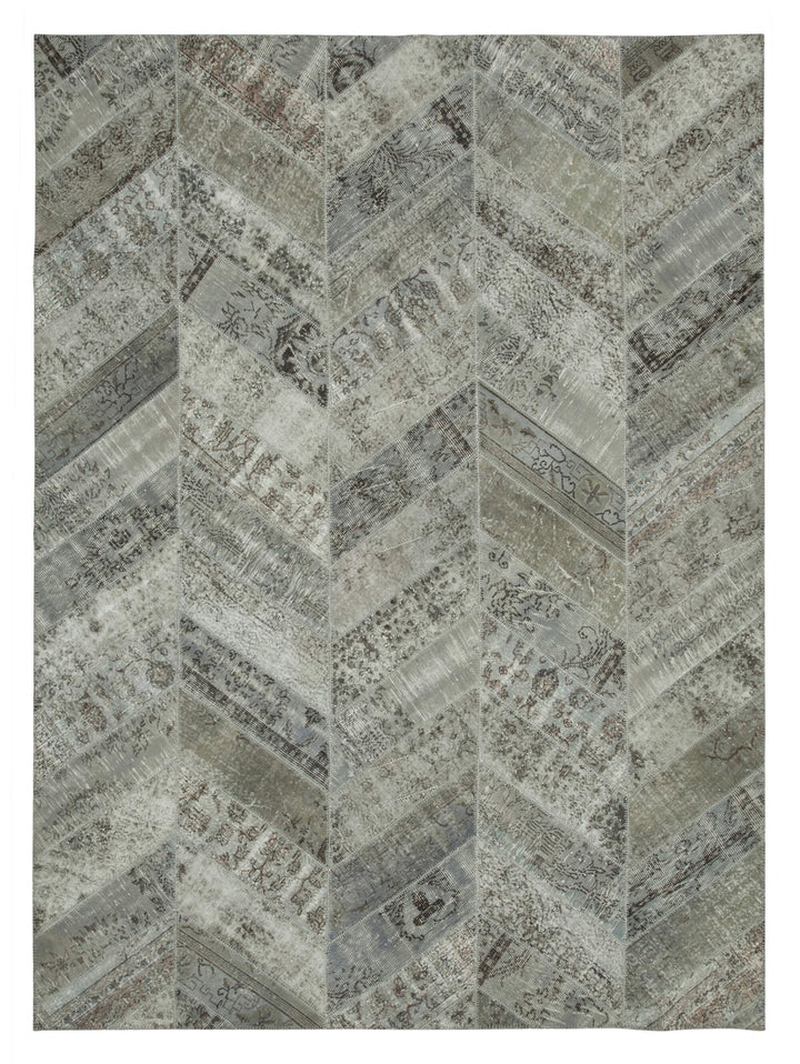9x12 Grey Modern Patchwork Rug - 29682