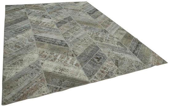 9x12 Grey Modern Patchwork Rug - 29682