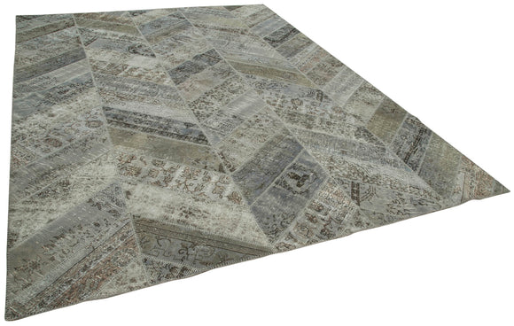 9x12 Grey Modern Patchwork Rug - 29682