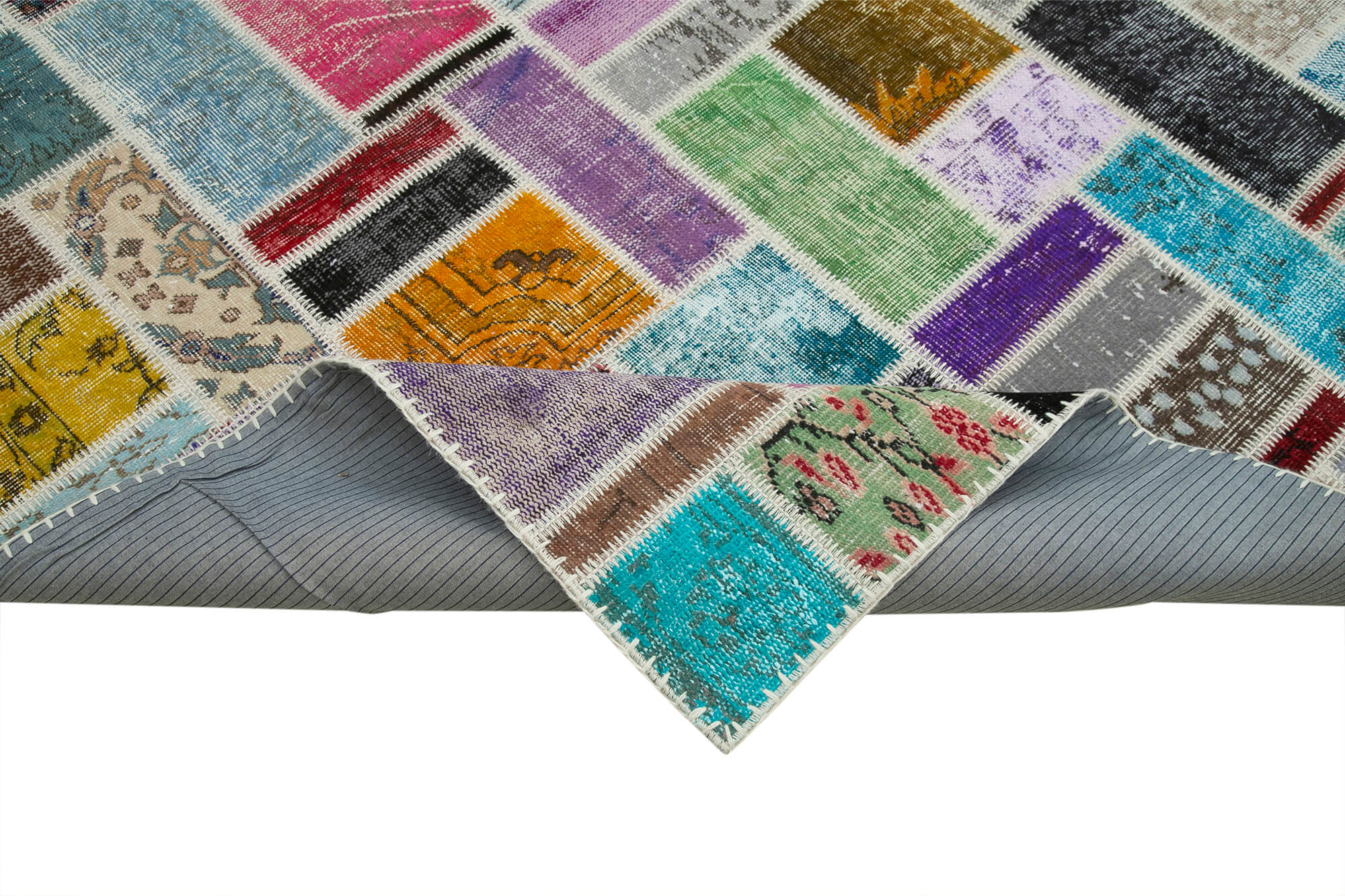 9x12 Multicolor Modern Patchwork Rug - 29687