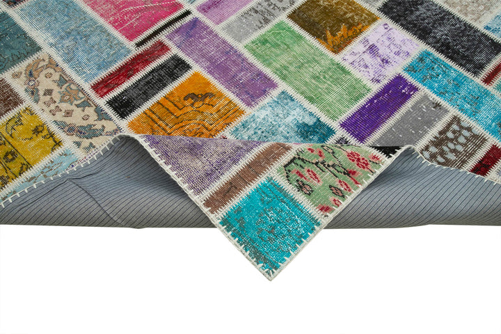 9x12 Multicolor Modern Patchwork Rug - 29687