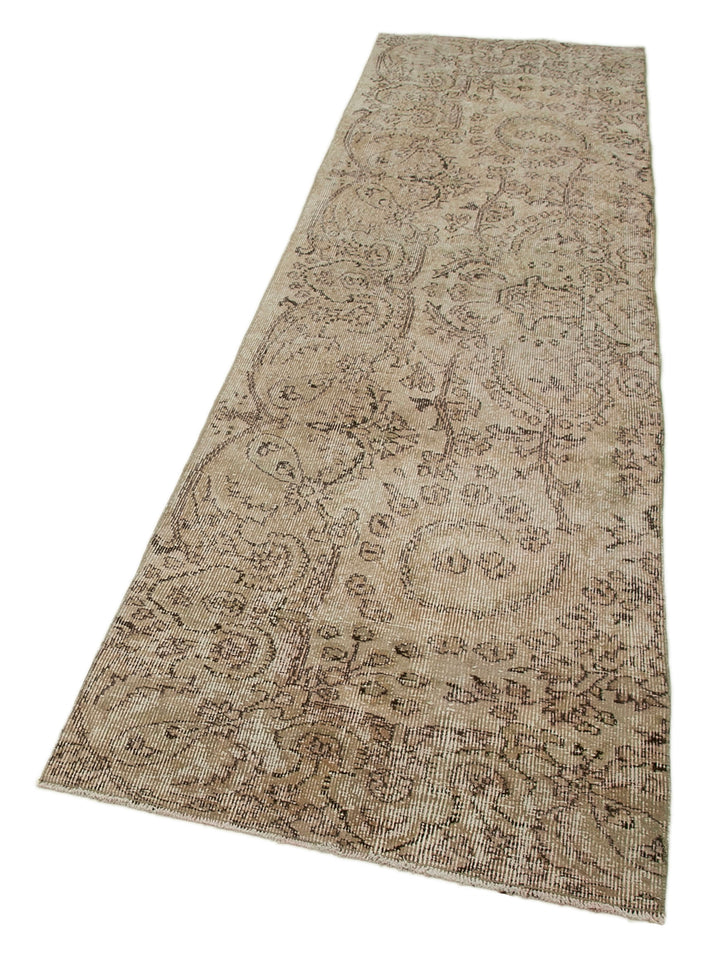 3x9 Beige Overdyed Runner Rug - 29705