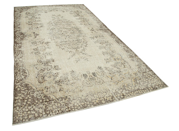 6x10 Beige Turkish Vintage Area Rug - 29767