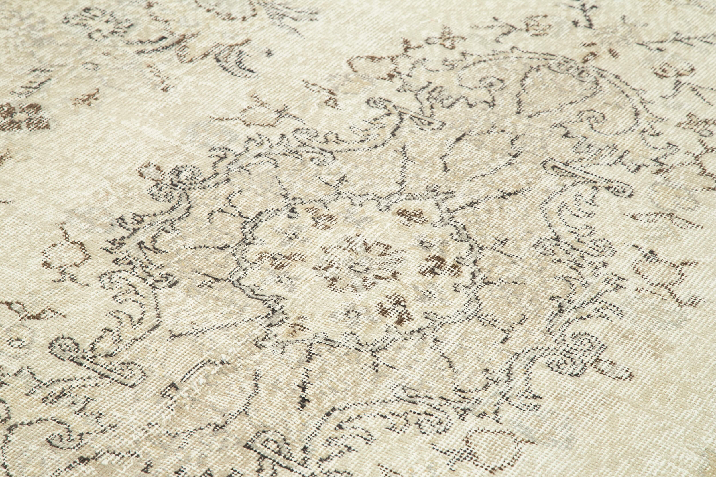 6x10 Beige Turkish Vintage Area Rug - 29767